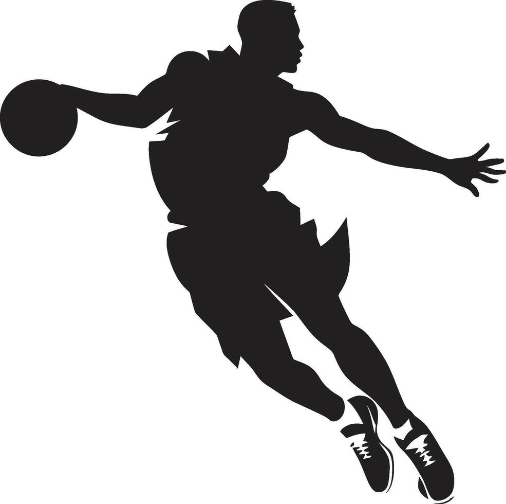 Skyline Synchrony Dunk Vector Design for Basketball Player Dunk Symmetry Gravity Gamut Basketball Player Dunk Logo in Vector Range