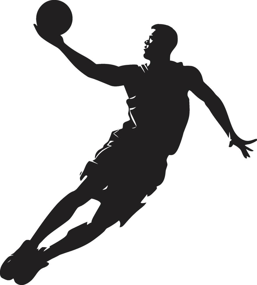 Slam Spectacle Basketball Player Dunk Vector Logo in Vector Amazement Dunk Dynasty Diaries Vector Art for Basketball Player Logo Chronicles