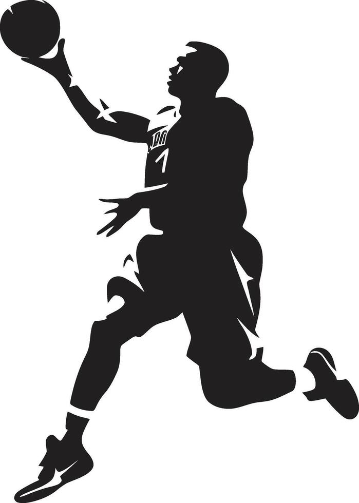 Aerial Acrobat Basketball Player Dunk Vector Design Slam Dunk Symphony Vector Logo for Hoop Maestros