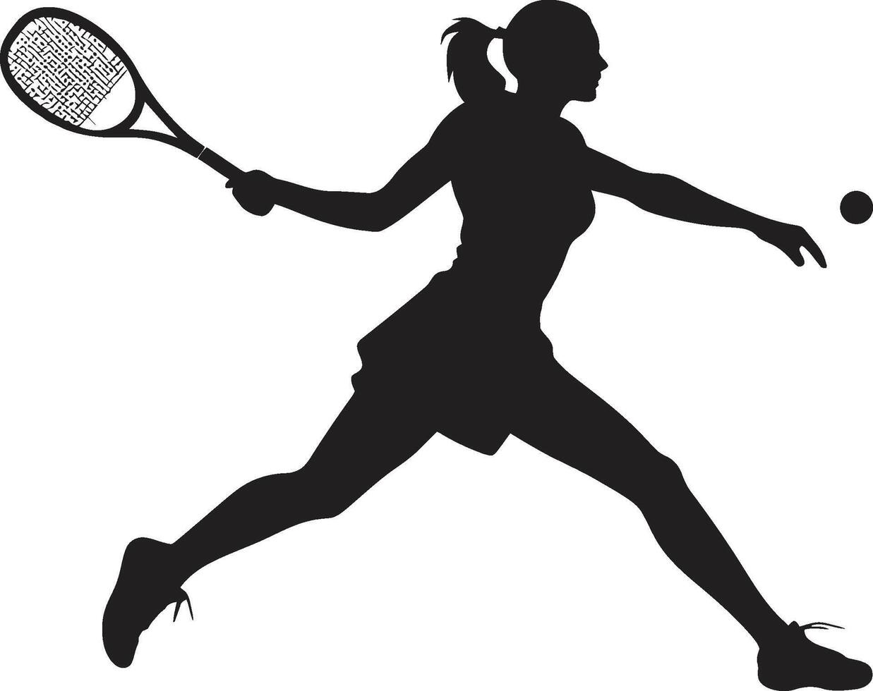 Queen of the Court Tennis Player Logo in Vector Elegance Power and Poise Womens Tennis Vector Icon for Champions