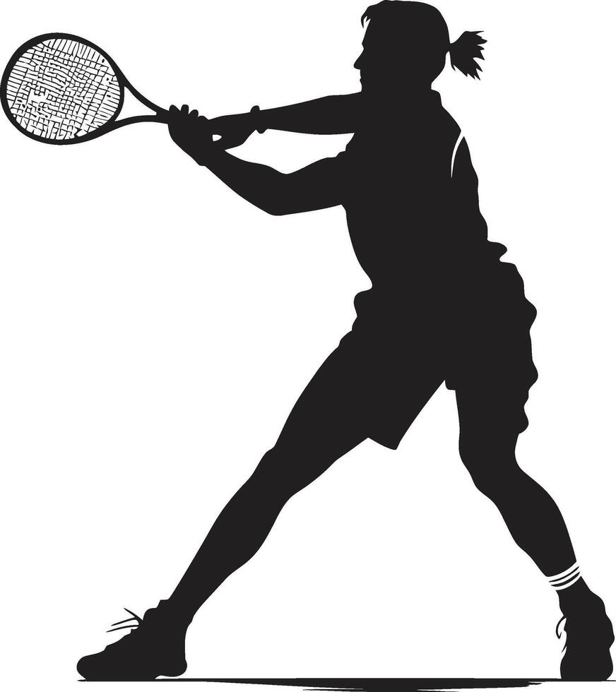 Smash Serenity Tennis Player Icon in Vector Tranquility Court Charisma Vector Icon for Womens Tennis Stars