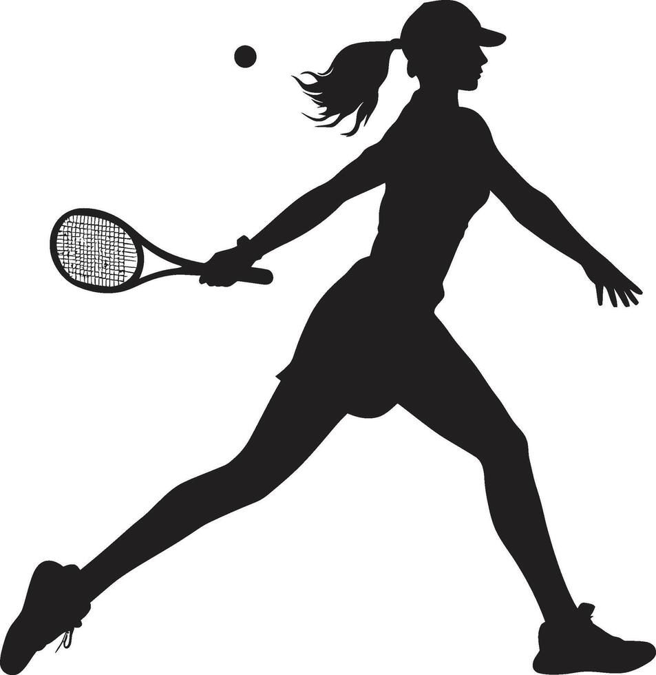 Ace Ambition Vector Logo Design for Female Tennis Champions Court Couture Elegant Tennis Player Icon in Vector Design