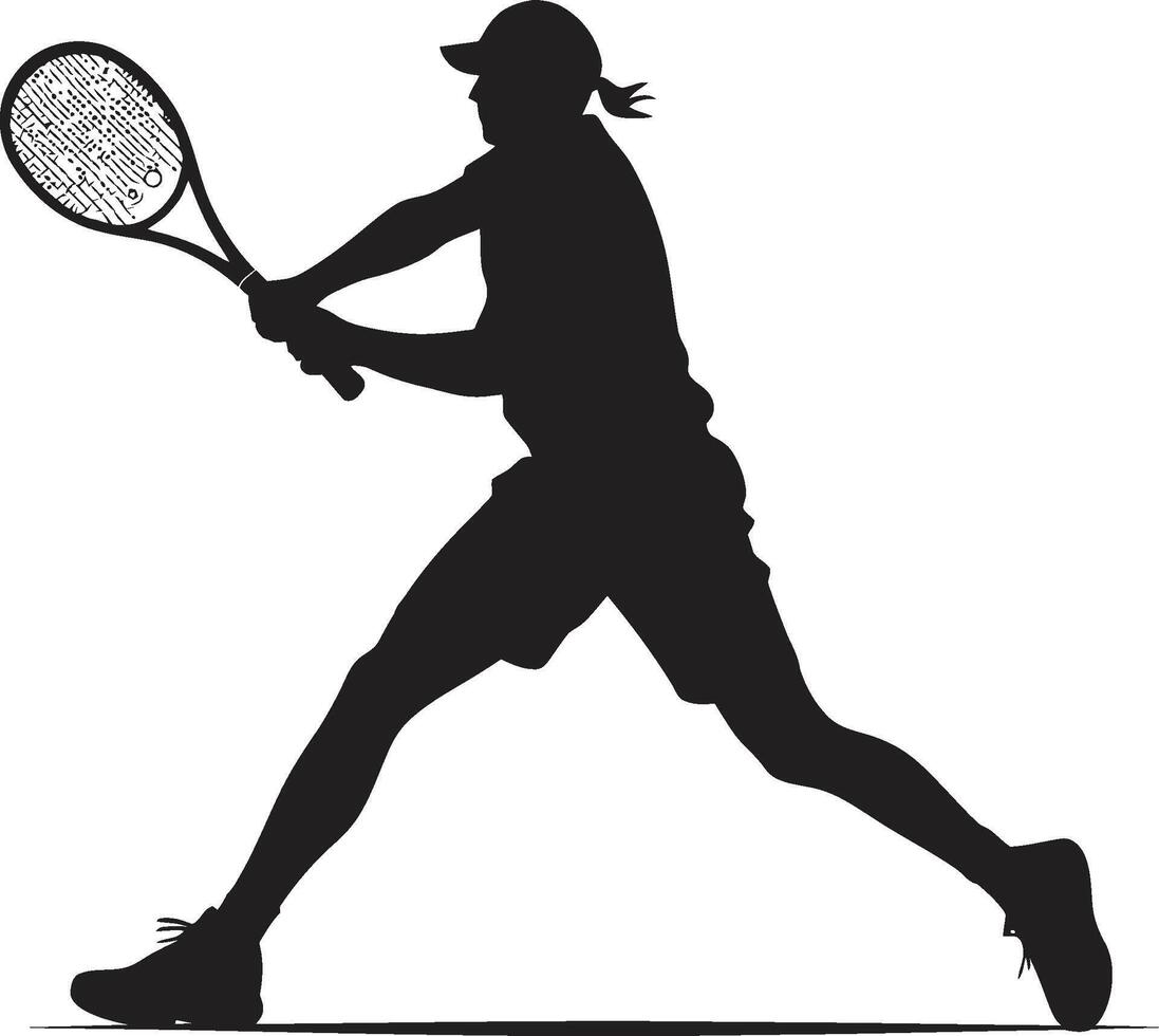 red ninja tenis jugador icono en vector sigilo aplastar sincronía De las mujeres tenis vector logo armonía