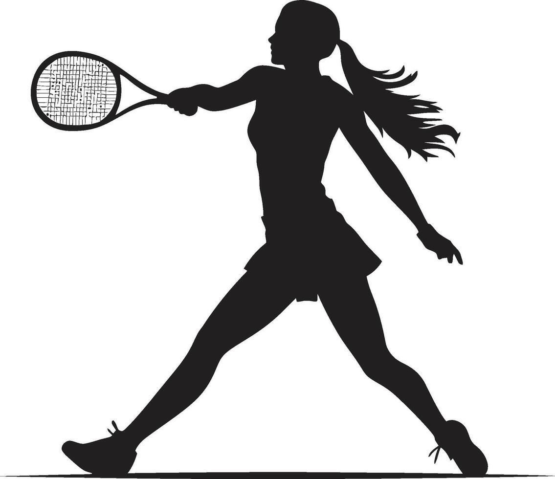 Dynamic Dasher Womens Tennis Vector Logo Smash Siren Iconic Tennis Player in Vector Design