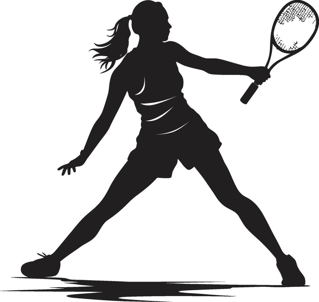 Racket Royale Vector Icon for Female Tennis Royalty Queen of the Court Tennis Player Logo in Vector Elegance