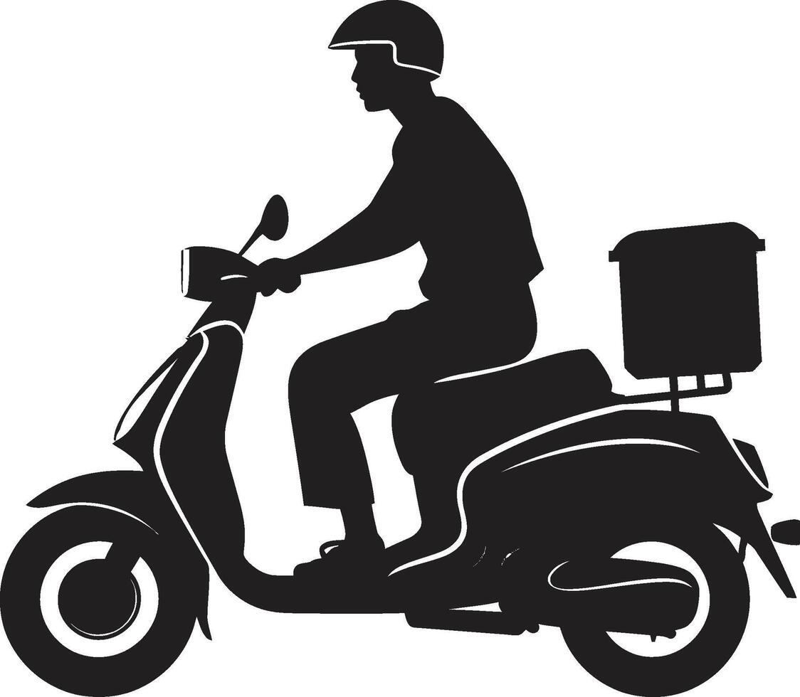 calle banquete flota vector logo diseño para scooter comida entrega rápido byte mensajero scooter hombre icono para rápido comida soltar fueras