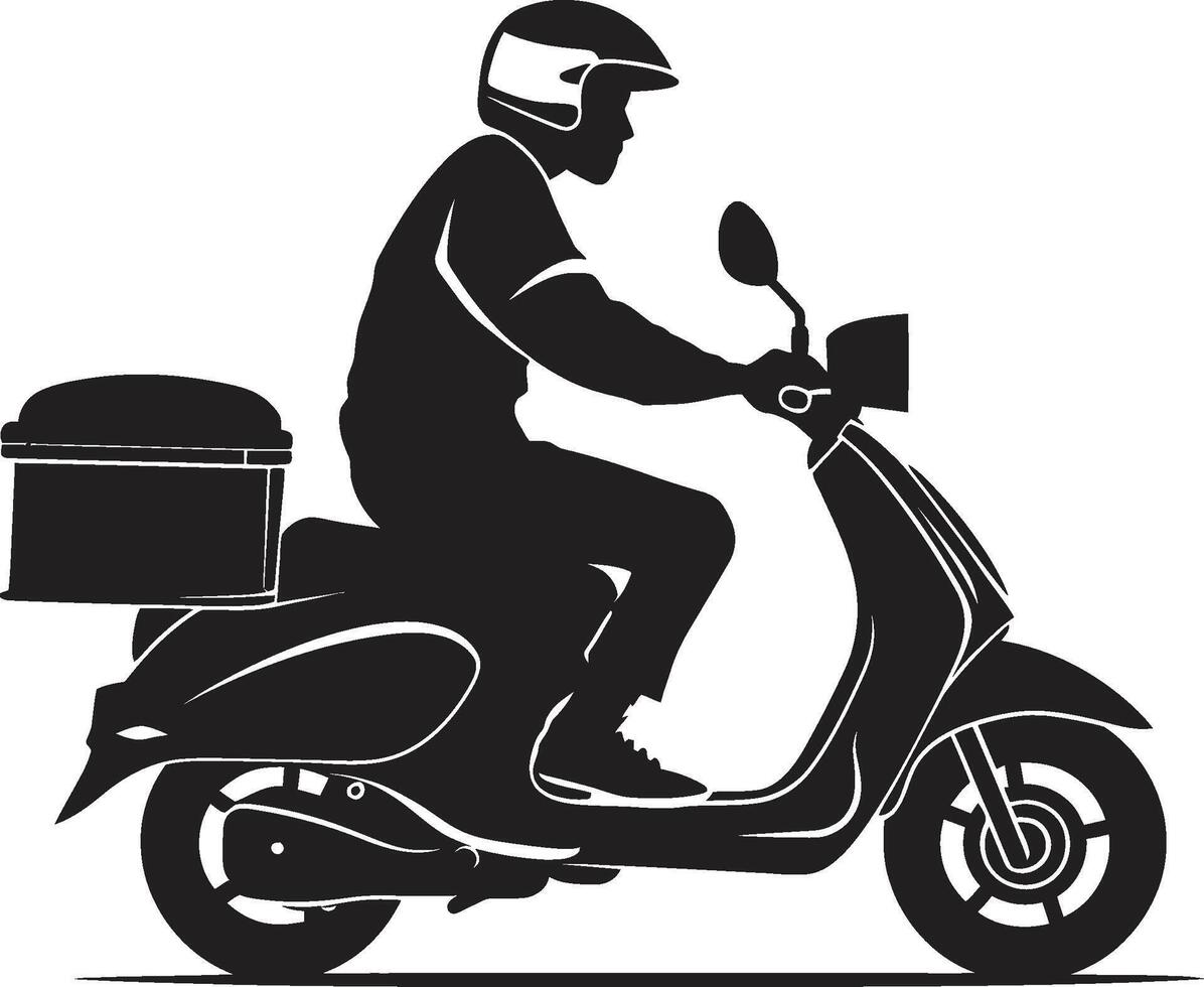Scoot n Serve Speedster Vector Design for Scooter Food Delivery Urban Dash Diner Speedy Vector Logo for Scooter Food Delivery