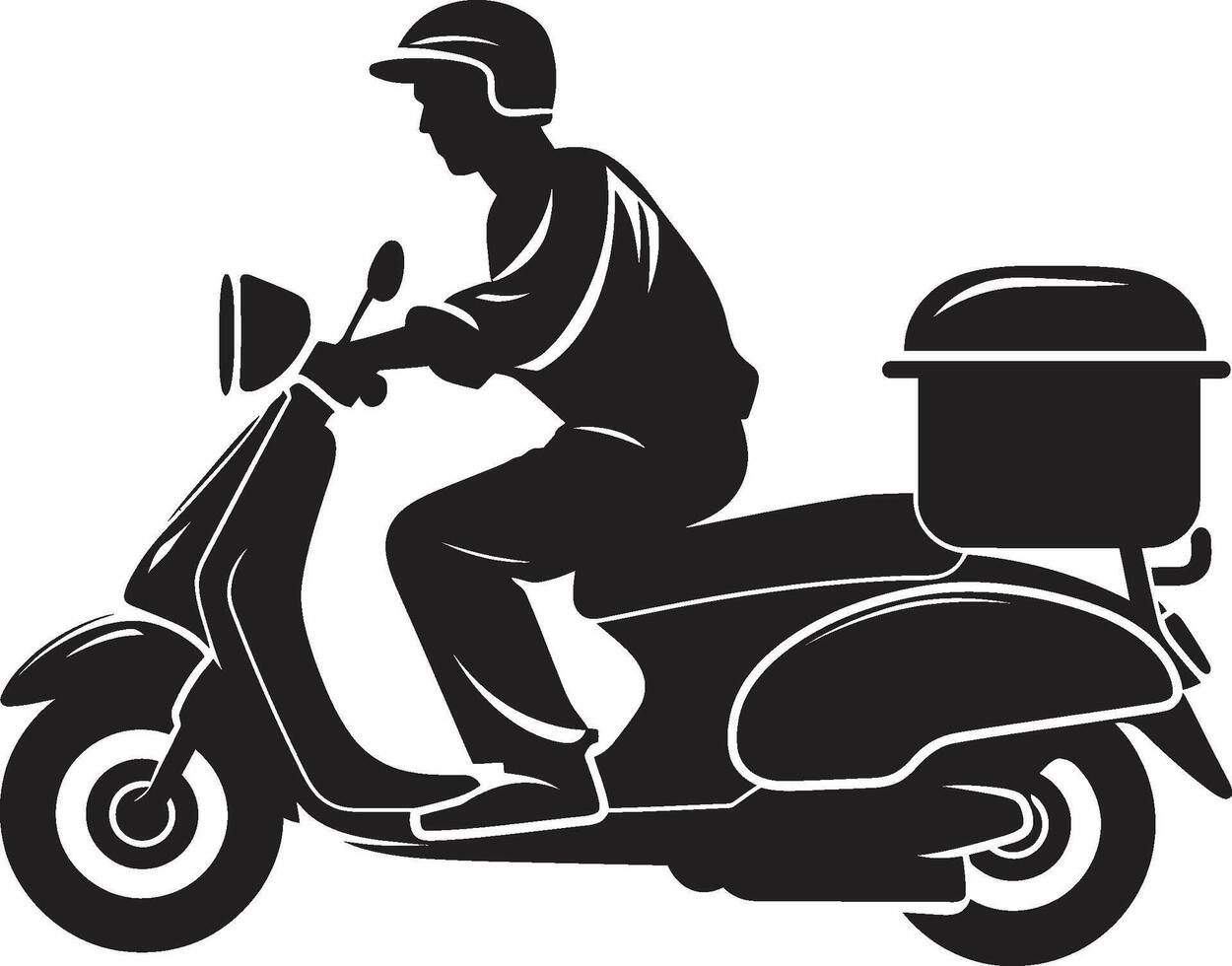 Swift Bites Brigade Scooter Icon for Quick Food Deliveries Speedy Bites Express Vector Logo for Scooter Food Delivery Icon