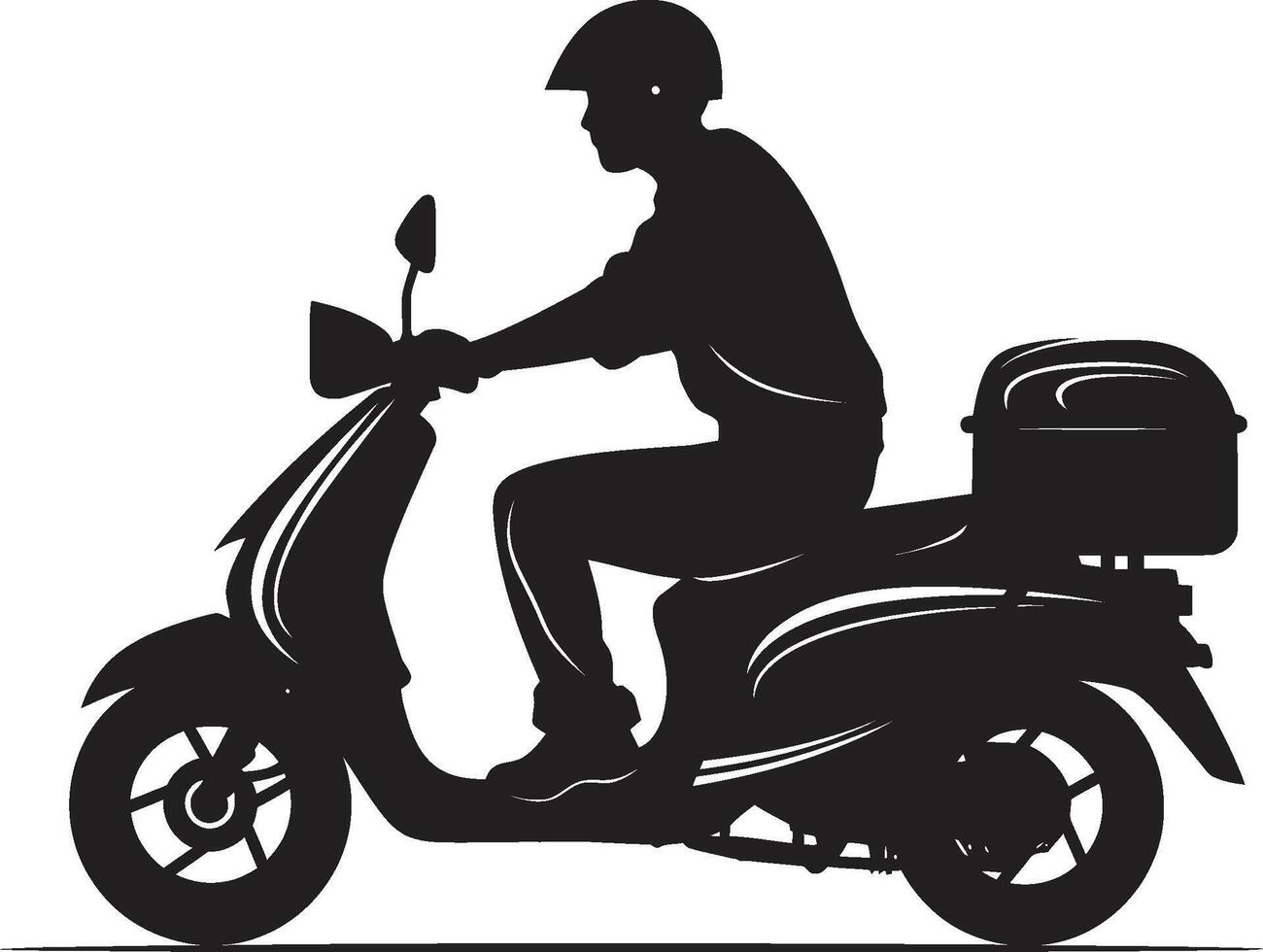 Street Feast Fleet Vector Logo Design for Scooter Food Delivery Quick Byte Courier Scooter Man Icon for Speedy Food Drop offs