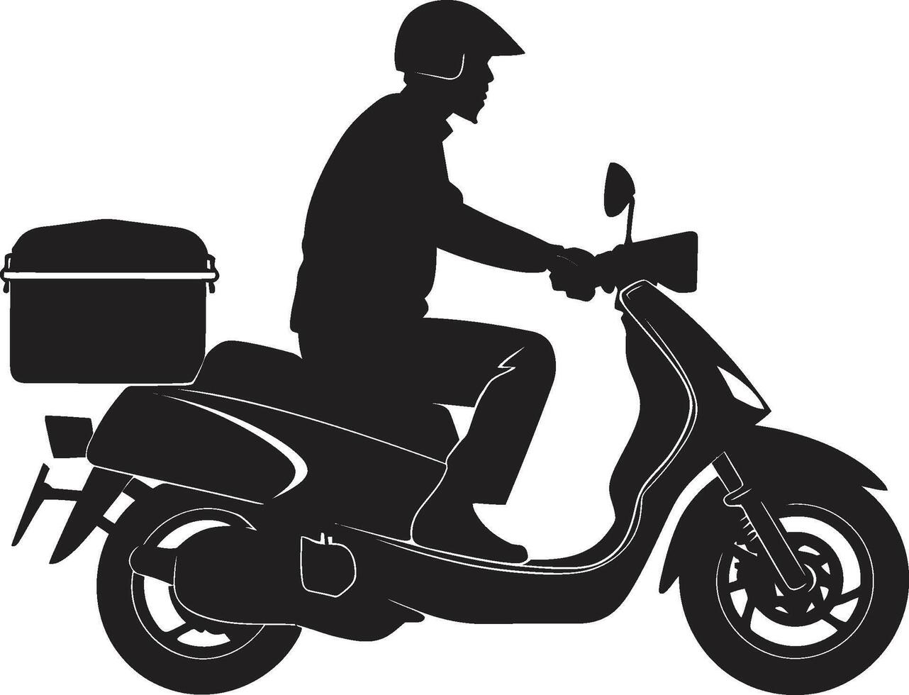 Speedy Eats Express Vector Logo for Scooter Food Delivery Icon On the Go Bites Bolt Scooter Man Vector Logo for Swift Food Delivery