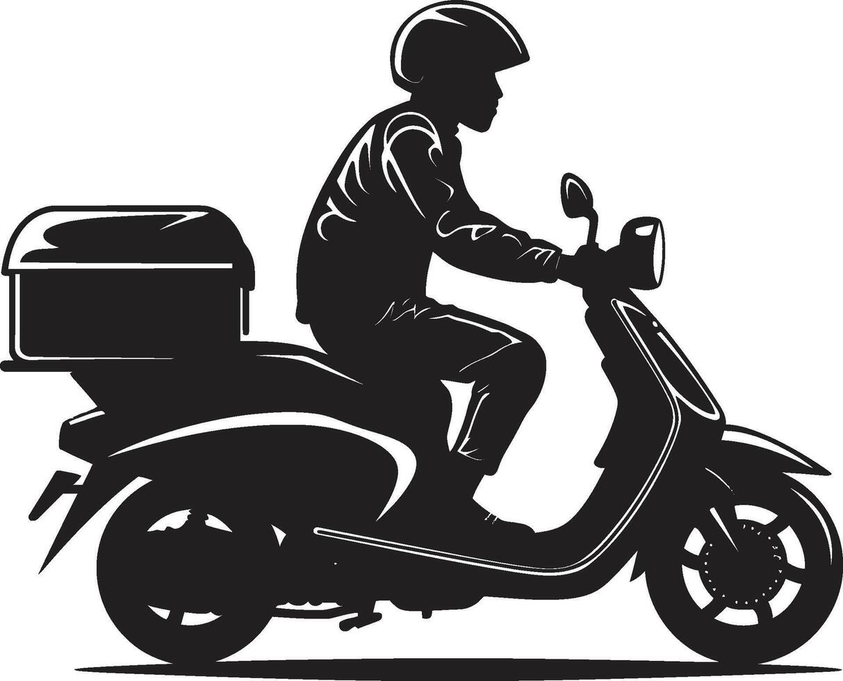 Express Eateries Glide Vector Design for Scooter Food Delivery Rapid Munch Messenger Scooter Icon for Speedy Food Delivery Services