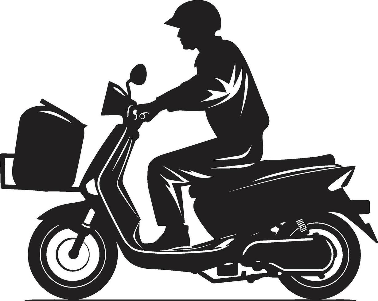 Rapid Rollin Repasts Vector Design for Scooter Food Delivery Express Eateries Glide Scooter Icon for Quick Food Deliveries