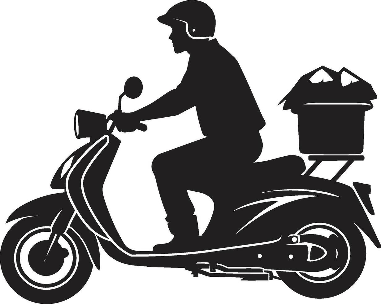 Urban Dash Diner Speedy Vector Logo for Scooter Food Delivery Express Eateries Glide Vector Design for Scooter Food Delivery