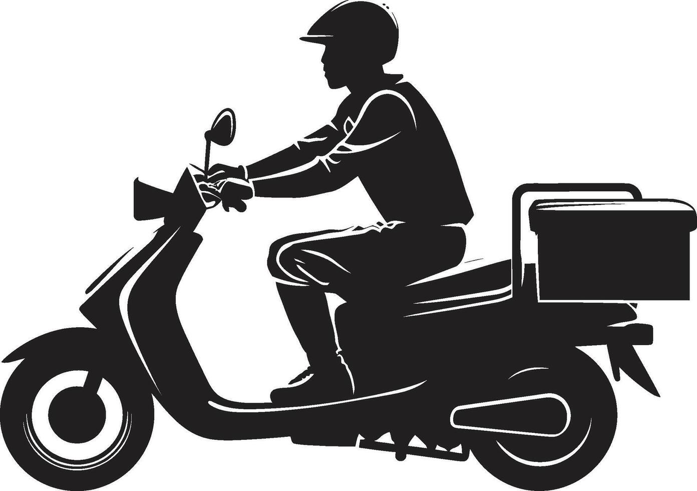 Scoot and Savor Speedster Food Delivery Vector Icon on Scooter Quick Byte Courier Vector Logo for Swift Scooter Food Delivery