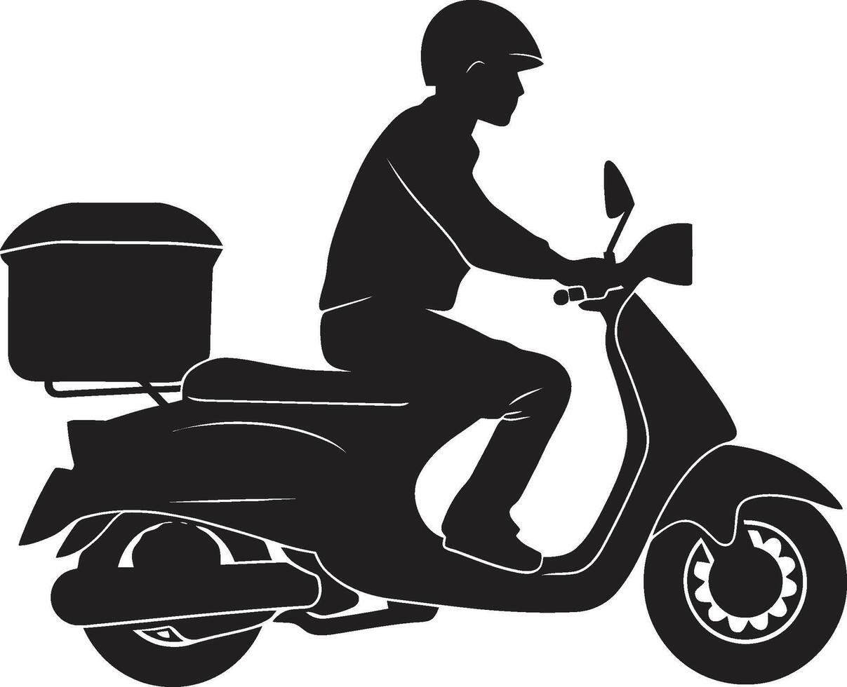 Rápido restaurantes planeo scooter icono para rápido comida entregas pista de carreras tapas pique vector logo para scooter comida Rápido