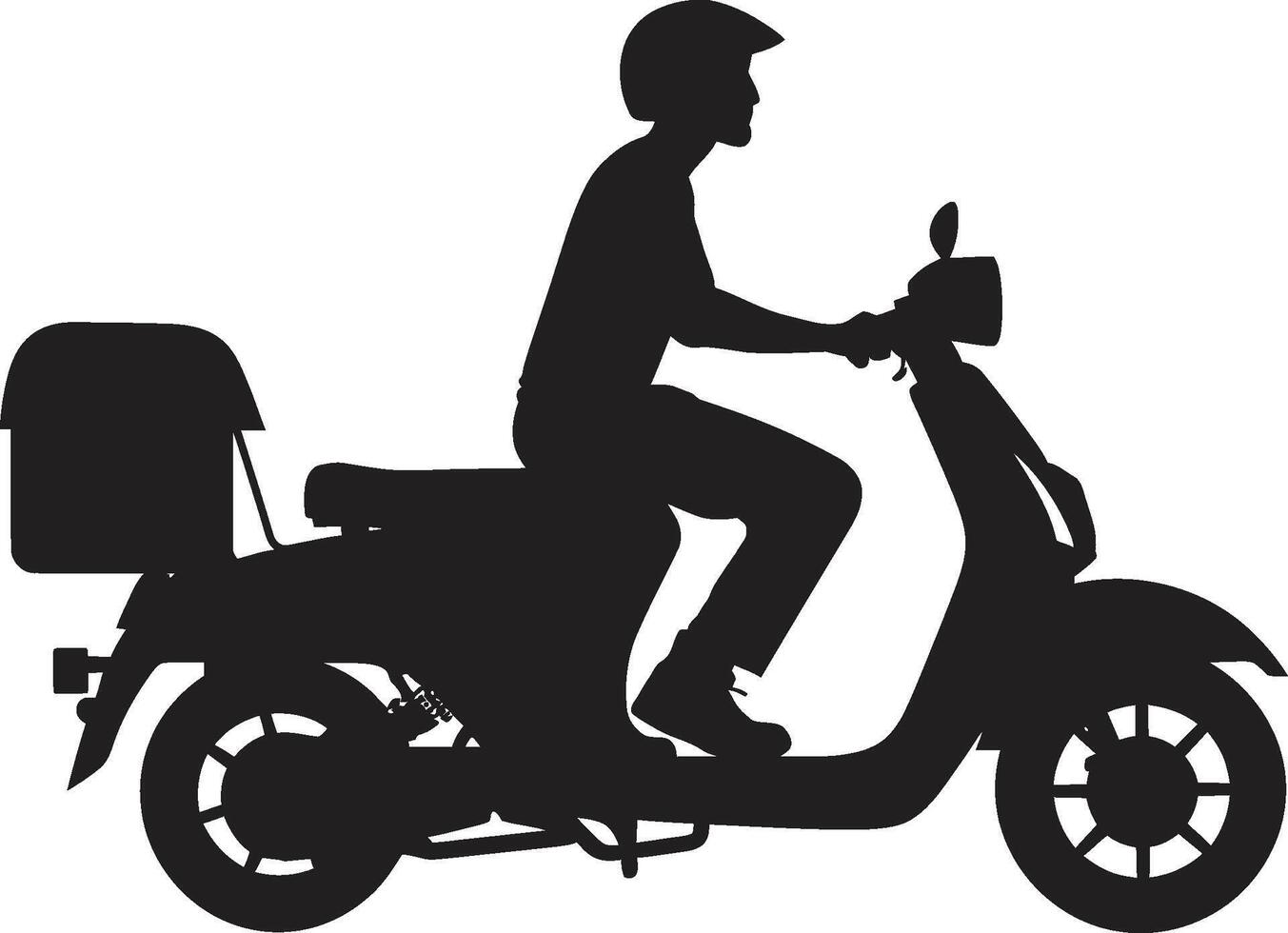 Urban Munch Express Scooter Delivery Man Vector Icon On the Go Bites Vector Logo for Food Delivery on Scooter