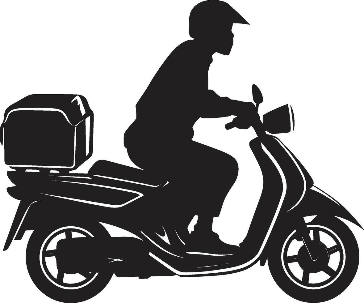 Swift Bites Brigade Scooter Icon for Quick Food Deliveries Scoot n Serve Speedster Vector Design for Scooter Food Delivery