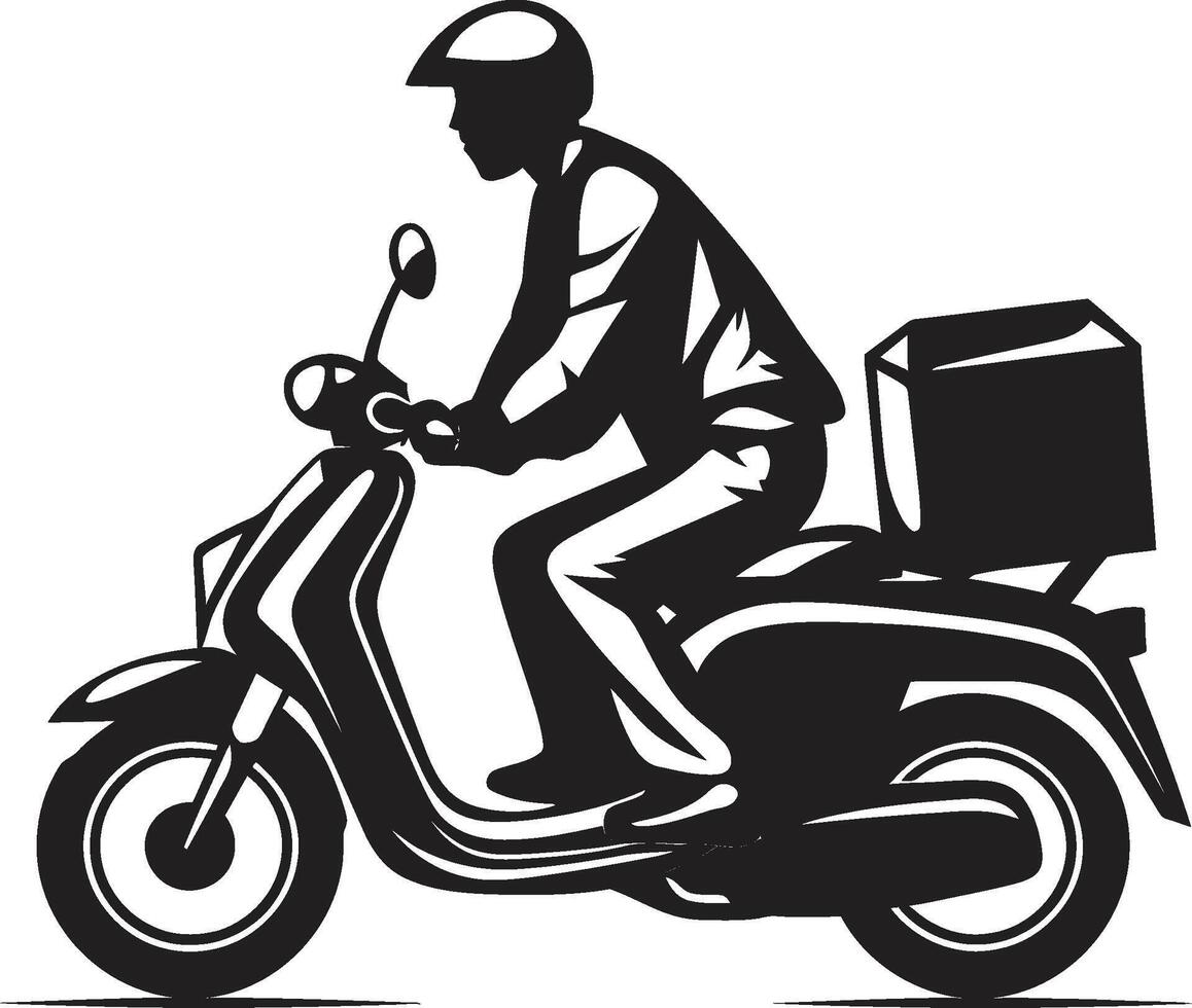 Urban Nosh Navigator Scooter Food Delivery Vector Icon Rapid Munch Messenger Vector Logo for Scooter Food Drop offs