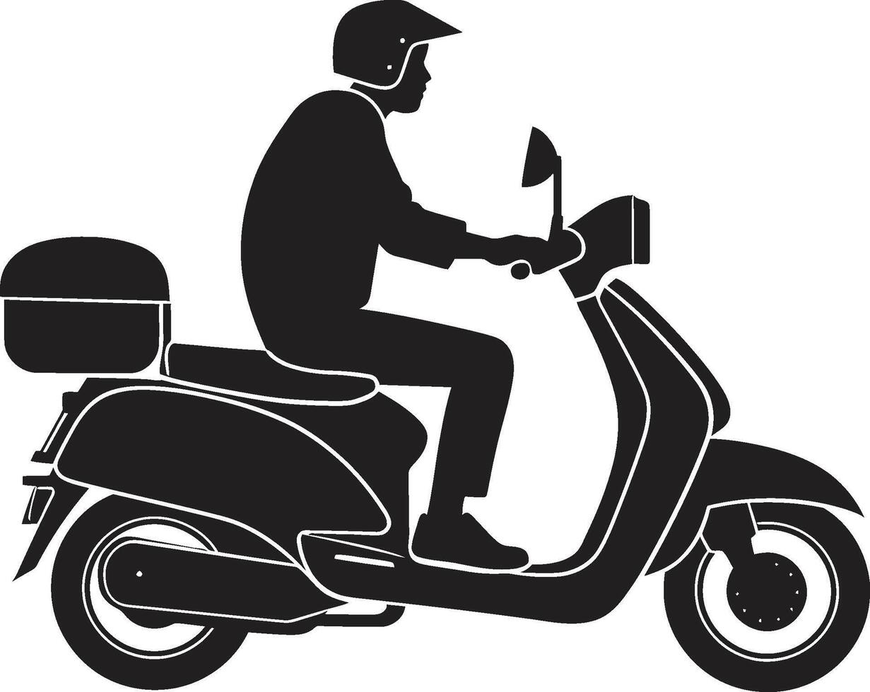 Express Eateries Glide Vector Design for Scooter Food Delivery Rapid Munch Messenger Scooter Icon for Quick Food Delivery Services