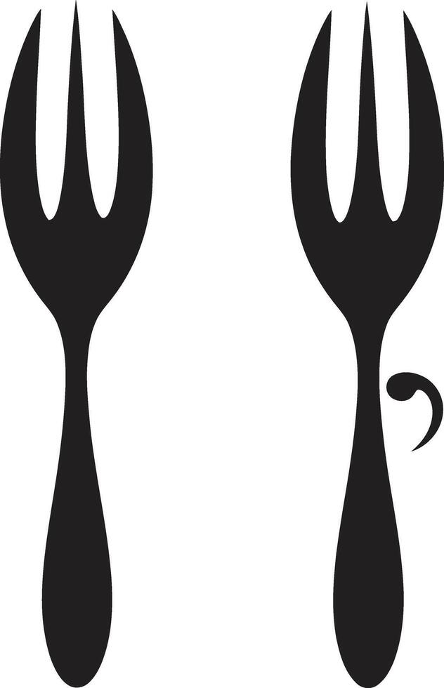 utensilio elegancia Insignia vector diseño para elegante culinario representación culinario arte cresta tenedor y cuchillo icono en vector arte