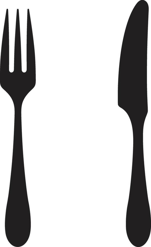 gastrónomo comida insignias tenedor y cuchillo vector icono para culinario excelencia utensilio elegancia Insignia vector diseño para elegante culinario representación