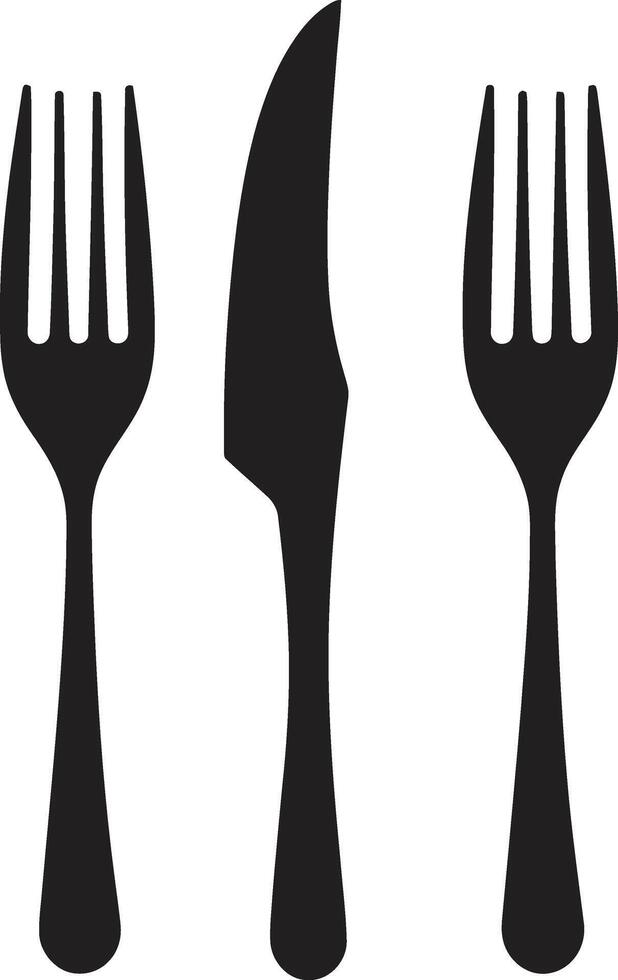 Culinary Craft Crest Fork and Knife Icon in Vector Artistry Gourmet Gastronomy Insignia Vector Logo for Sophisticated Culinary Design