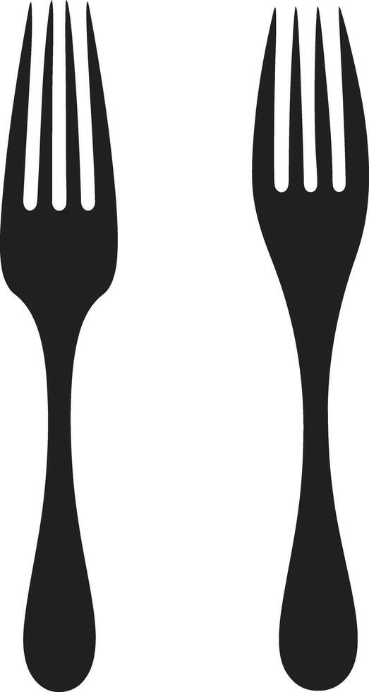 utensilio elegancia Insignia vector diseño para sofisticado culinario representación culinario arte cresta tenedor y cuchillo icono en artístico vector estilo