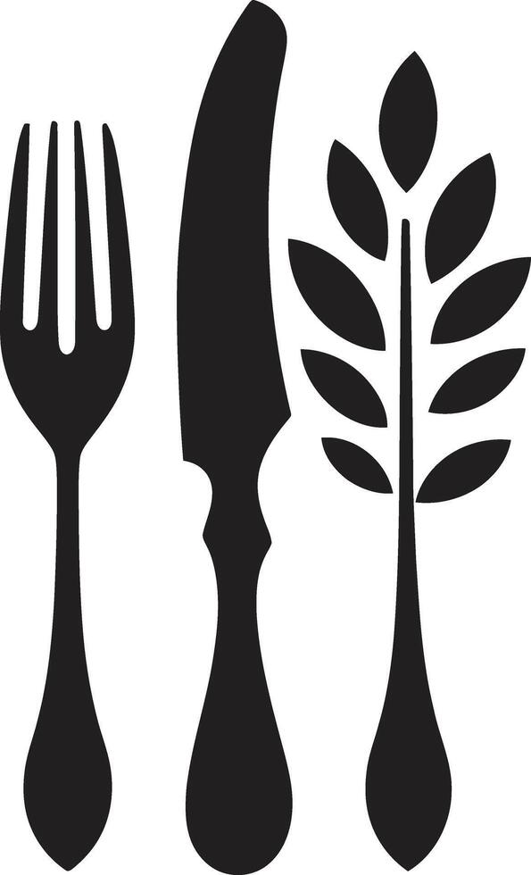 elegante comida emblema tenedor y cuchillo vector icono en elegante diseño sabor fusión símbolo vector diseño para culinario armonía con tenedor y cuchillo icono