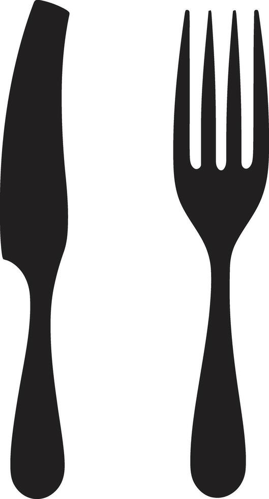 Fine Dining Mark Fork and Knife Vector Icon for Culinary Class Utensil Elegance Badge Vector Design for Sophisticated Culinary Representation