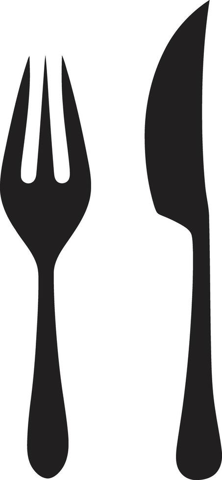 Gourmet Cutlery Insignia Elegant Vector Design for Dining Excellence Bistro Blade Badge Fork and Knife Icon in Stylish Vector Artistry