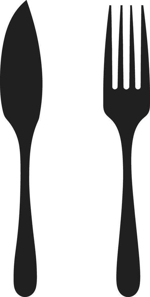 Epicurean Etiquette Emblem Vector Logo for Refined Dining Symbol Fine Dining Mark Fork and Knife Vector Icon for Culinary Class
