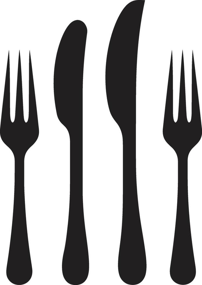 Gourmet Cutlery Insignia Elegant Vector Design for Dining Excellence Bistro Blade Badge Fork and Knife Icon in Stylish Vector Artistry