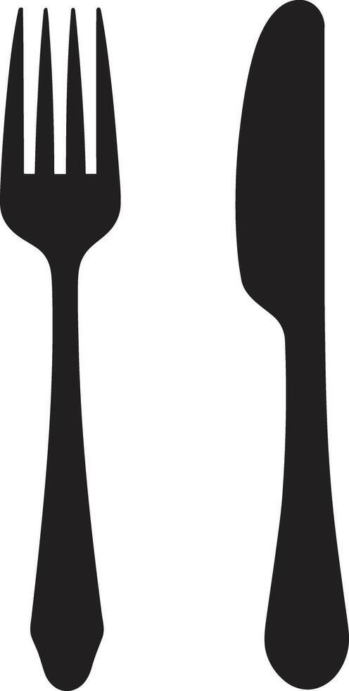 Fine Dining Mark Fork and Knife Vector Icon for Culinary Class Utensil Elegance Badge Vector Design for Sophisticated Culinary Representation