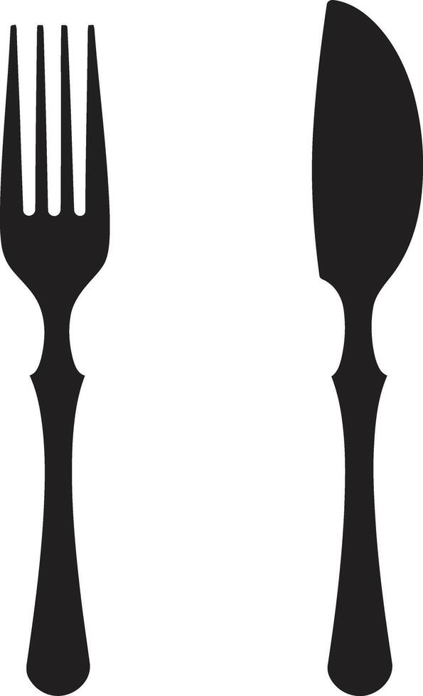 Epicurean Etiquette Emblem Vector Design for Refined Culinary Symbol Cutlery Elegance Crest Fork and Knife Icon in Vector Artistry