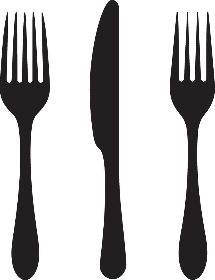 Artistic Cutlery Emblem Vector Logo for Stylish Dining Symbol Fine Dining Mark Fork and Knife Vector Icon for Culinary Class