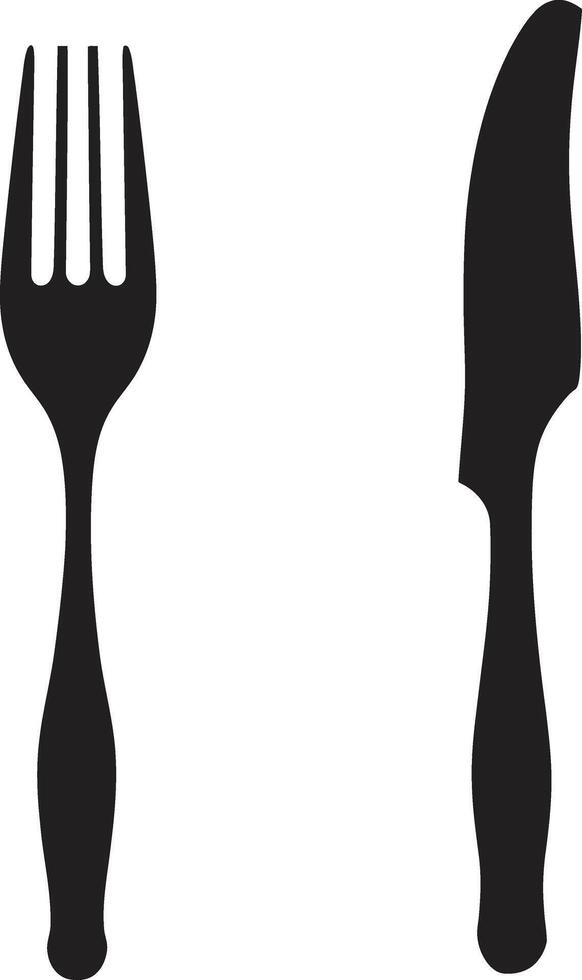 Gourmet Cutlery Insignia Elegant Vector Design for Dining Excellence Bistro Blade Badge Fork and Knife Icon in Stylish Vector Artistry