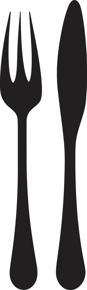 elegante comida emblema tenedor y cuchillo vector icono en elegante diseño sabor fusión símbolo vector diseño para culinario armonía con tenedor y cuchillo icono