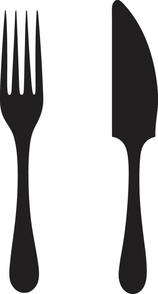 Bistro Blade Badge Fork and Knife Icon in Stylish Vector Artistry Epicurean Etiquette Emblem Vector Logo for Refined Dining Symbol