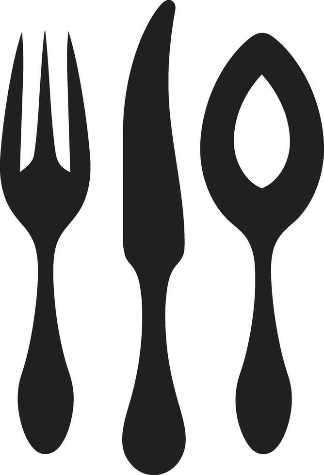 Culinary Harmony Crest Fork and Knife Vector Icon for Dining Elegance Bistro Blade Badge Vector Design for Sophisticated Culinary Representation