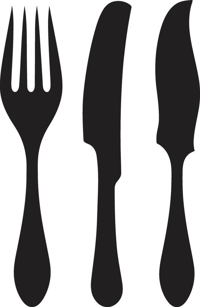 utensilio elegancia Insignia vector diseño para sofisticado culinario representación culinario arte cresta tenedor y cuchillo icono en artístico vector estilo