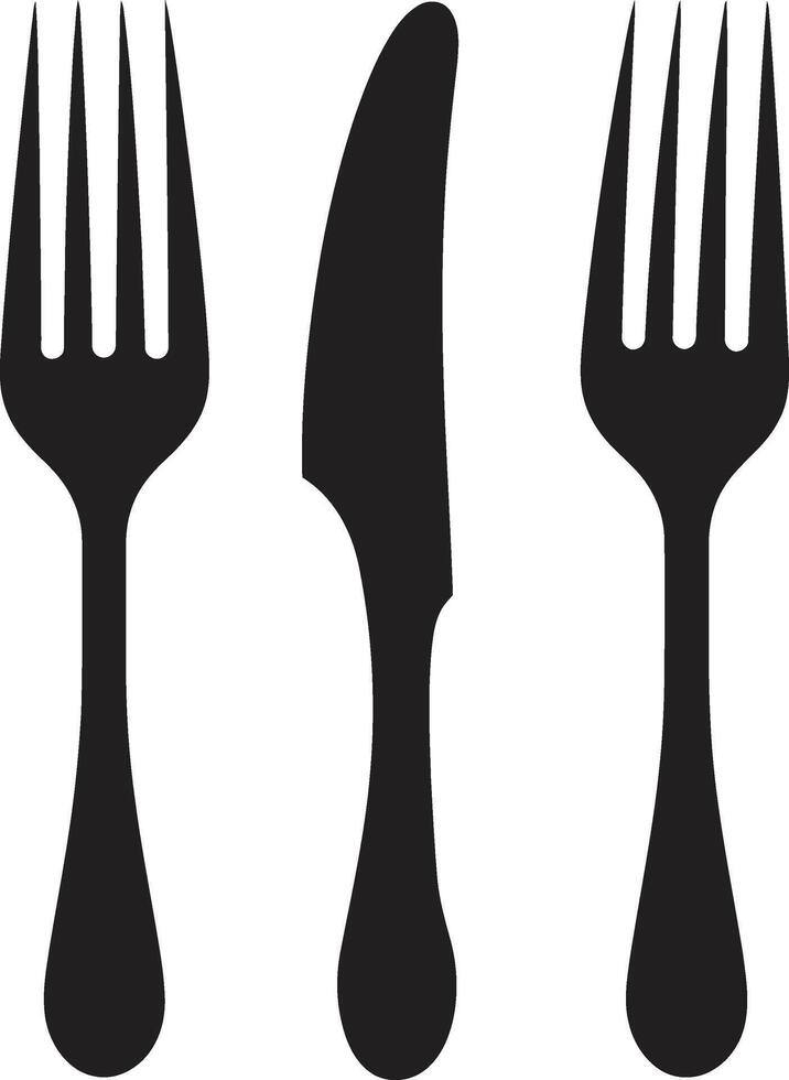 Gourmet Cutlery Insignia Elegant Vector Design for Dining Excellence Bistro Blade Badge Fork and Knife Icon in Stylish Vector Artistry