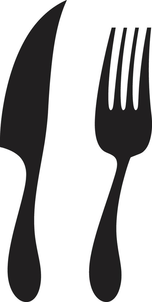 Sophisticated Cutlery Insignia Fork and Knife Icon in Elegant Vector Style Gourmet Dining Insignia Vector Logo for Culinary Excellence with Fork and Knife Icon