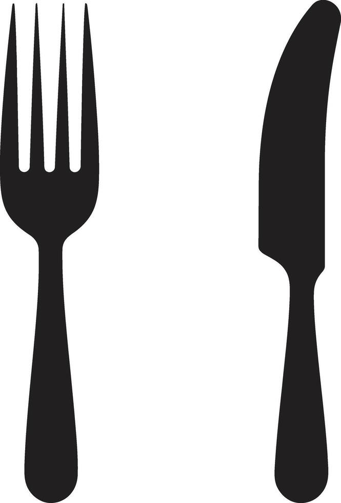 Gourmet Dining Insignia Fork and Knife Vector Icon for Culinary Class Elegant Dining Emblem Vector Design for Dining Elegance