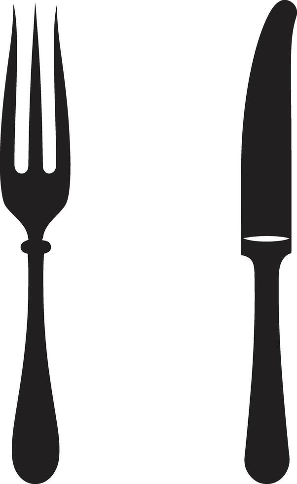 Fine Dining Mark Fork and Knife Vector Icon for Culinary Class Gourmet Cutlery Insignia Vector Design for Elegant Culinary Symbol