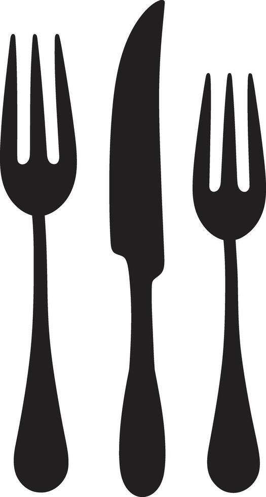 Cutlery Elegance Crest Fork and Knife Vector Icon for Culinary Excellence Dining Delicacy Insignia Vector Design for Refined Culinary Symbol