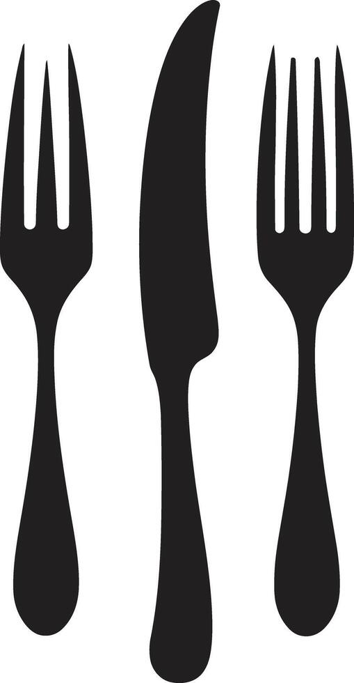 Utensil Elegance Badge Vector Logo for Elegant Culinary Symbol Fine Dining Mark Fork and Knife Vector Icon for Culinary Class