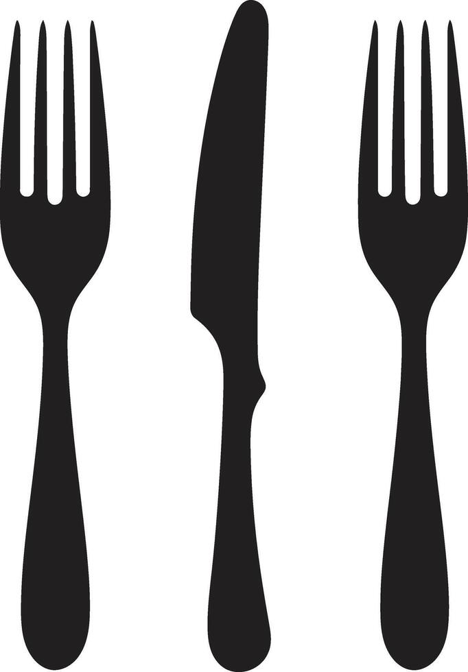 Bistro Blade Badge Vector Design for Stylish Culinary Representation Gourmet Gastronomy Insignia Fork and Knife Icon in Vector Artistry