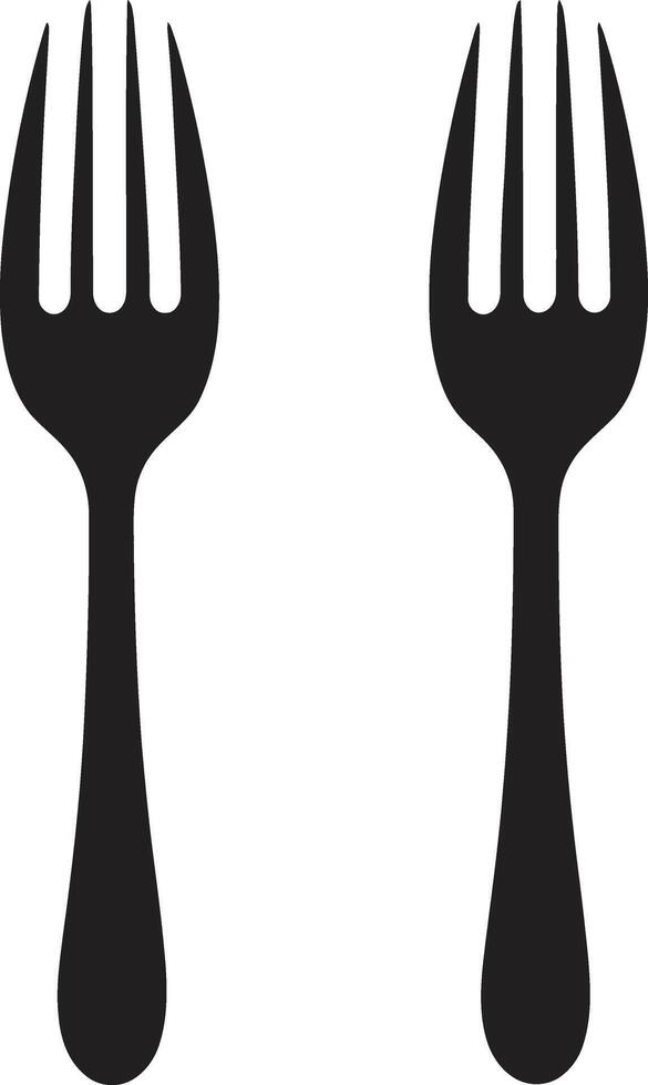 Bistro Blade Badge Vector Logo for Stylish Culinary Design Cutlery Elegance Crest Fork and Knife Icon in Vector Artistry