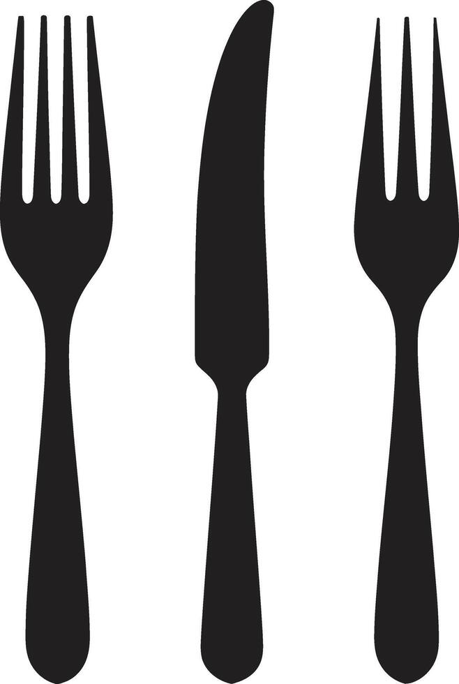 Epicurean Etiquette Emblem Fork and Knife Icon in Vector Artistry Bistro Blade Badge Vector Design for Stylish Culinary Representation