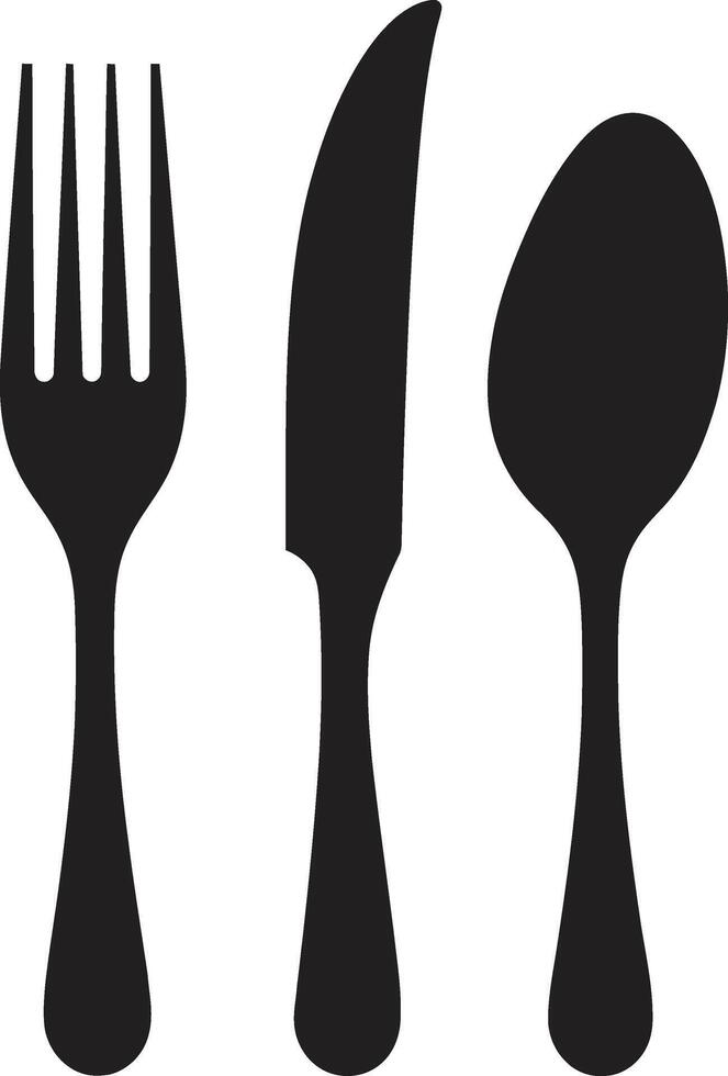 Bistro Blade Badge Vector Design for Stylish Culinary Representation Utensil Elegance Badge Fork and Knife Vector Icon for Culinary Excellence